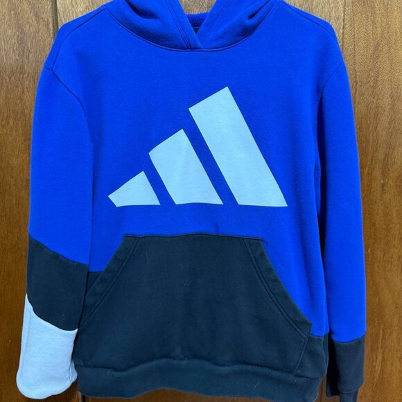 Vintage Adidas Colorblocked Hoodie Sweatshirt - W Small / Youth XL - Picture 1 of 8